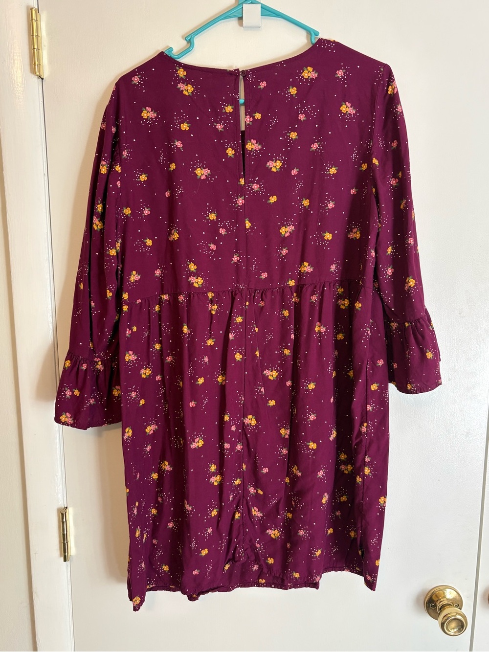 Old Navy Plum Floral Peasant-Style Casual Dress